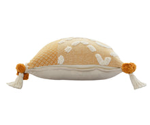 20" Yellow and Cream Throw Pillow