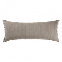 14" X 36" Tan Linen Throw Pillow with Fringe