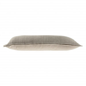 14" X 36" Tan Linen Throw Pillow with Fringe
