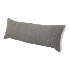 14" X 36" Orange And Tan 100% Cotton Zippered Pillow