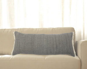 14" X 36" Orange And Tan 100% Cotton Zippered Pillow