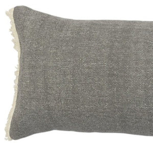 14" X 36" Orange And Tan 100% Cotton Zippered Pillow