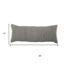 14" X 36" Orange And Tan 100% Cotton Zippered Pillow