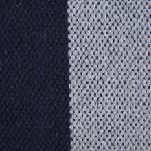 14" X 36" Navy Gray And White 100% Cotton Coastal Zippered Pillow
