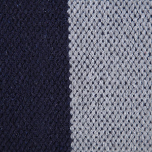 14" X 36" Navy Gray And White 100% Cotton Coastal Zippered Pillow