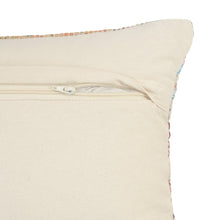 14" X 36" Off-White Red Blue Orange And Green 100% Cotton Striped Zippered Pillow