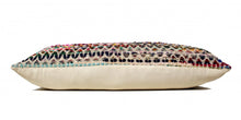 14" X 36" Off-White Black Red Blue Orange And Green 100% Cotton Geometric Zippered Pillow