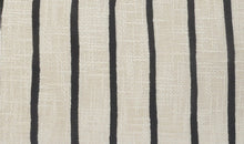 12" X 28" Ivory And Black 100% Cotton Striped Zippered Pillow
