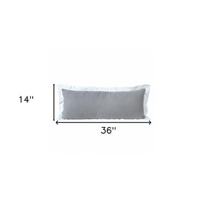 20" X 20" Gray And White 100% Cotton Geometric Zippered Pillow