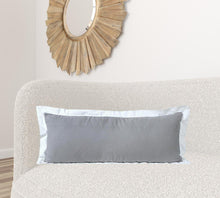 20" X 20" Gray And White 100% Cotton Geometric Zippered Pillow