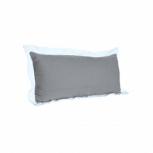 20" X 20" Gray And White 100% Cotton Geometric Zippered Pillow