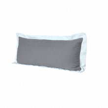 20" X 20" Gray And White 100% Cotton Geometric Zippered Pillow