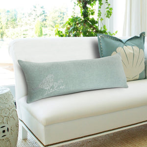 14" X 36" Silver Fabric Throw Pillow