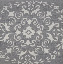 14" X 36" Gray And White Cotton Medallion Throw Pillow