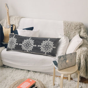 20" Orange and Off White Throw Pillow