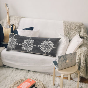 20" Orange and Off White Throw Pillow