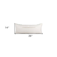 14" X 36" Deep Navy And White 100% Cotton Geometric Zippered Pillow