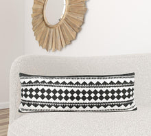 20" Black and White Geometric Cotton Throw Pillow