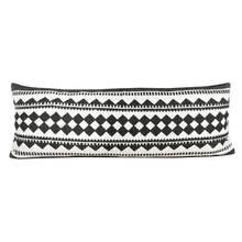 20" Black and White Geometric Cotton Throw Pillow