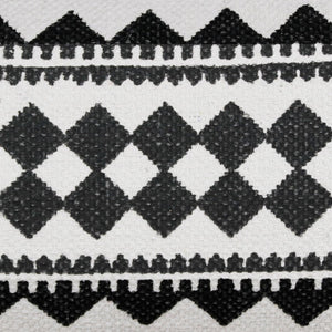 20" Black and White Geometric Cotton Throw Pillow