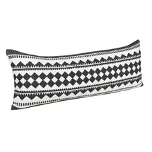 20" Black and White Geometric Cotton Throw Pillow