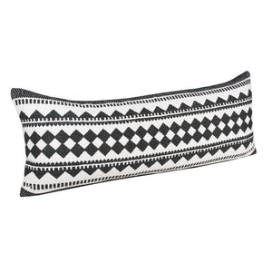 20" Black and White Geometric Cotton Throw Pillow