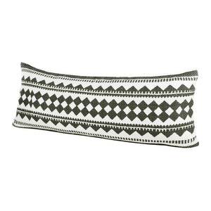 20" Black and White Geometric Cotton Throw Pillow