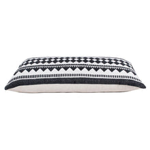 20" Black and White Geometric Cotton Throw Pillow