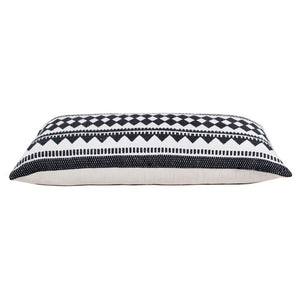 20" Black and White Geometric Cotton Throw Pillow