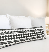 20" Black and White Geometric Cotton Throw Pillow