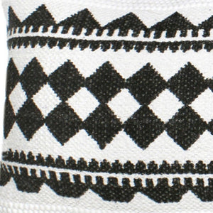 20" X 20" Black And White 100% Cotton Geometric Zippered Pillow