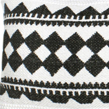 14" X 36" Black And White 100% Cotton Geometric Zippered Pillow