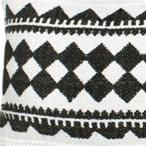 20" X 20" Black And White 100% Cotton Geometric Zippered Pillow