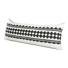 20" X 20" Black And White 100% Cotton Geometric Zippered Pillow