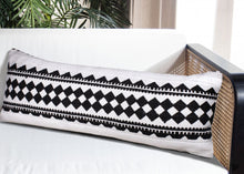 20" X 20" Black And White 100% Cotton Geometric Zippered Pillow