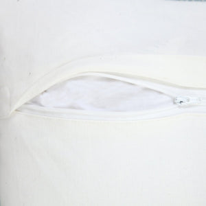 14" X 36" Light Blue Cotton Lumbar Throw Pillow With Fringe
