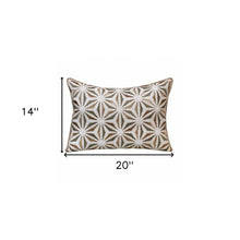 14" X 20" Gray And Copper 100% Cotton Geometric Zippered Pillow