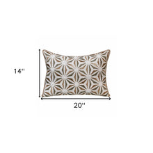 14" X 20" Gray And Copper 100% Cotton Geometric Zippered Pillow