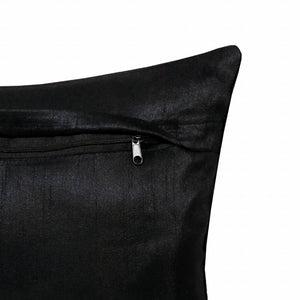 14" X 20" Black and Silver Throw Pillow