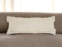 20" Cream Cotton Throw Pillow with Fringe