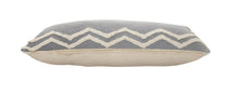 14" X 36" Gray And Tan Cotton Chevron Throw Pillow