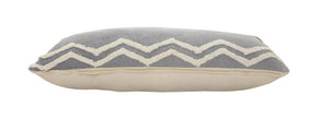 14" X 36" Gray And Tan Cotton Chevron Throw Pillow