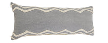 14" X 36" Gray And Tan Cotton Chevron Throw Pillow