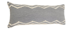 14" X 36" Gray And Tan Cotton Chevron Throw Pillow