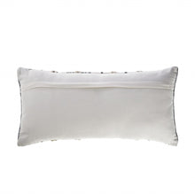 14" X 28" Navy And White 100% Cotton Geometric Zippered Pillow