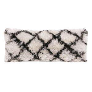 20" Black And White Fabric Geometric Throw Pillow