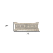 20" X 20" Black And Off-White 100% Cotton Geometric Zippered Pillow