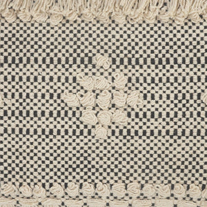 14" X 36" Gray And Taupe Cotton Geometric Throw Pillow