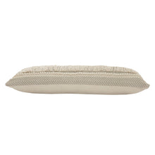 14" X 36" Beige And Gray Cotton Chevron Throw Pillow