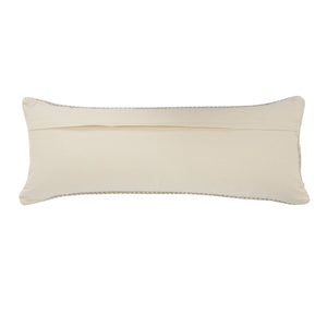 14" X 36" Beige And Gray Cotton Chevron Throw Pillow